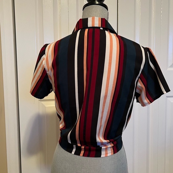 Striped Crop with Tie - Picture 3 of 3